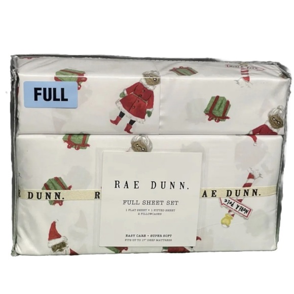 Rae Dunn Christmas Full Sheet Set African American Santa Mrs Claus Holiday - Picture 1 of 3